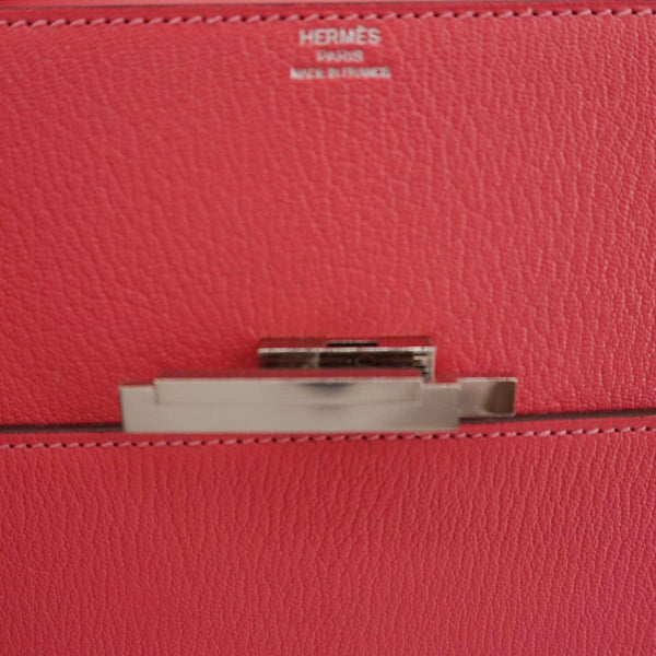 HERMES Cinhetic Boxy Leather Top Handle Shoulder Bag Pink