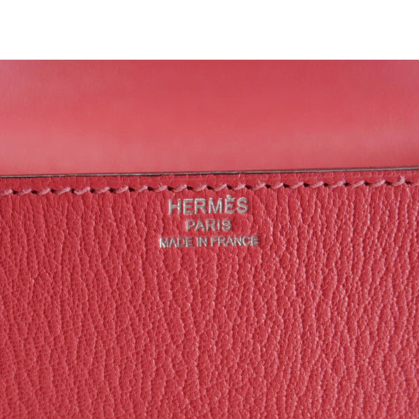 HERMES Cinhetic Boxy Leather Top Handle Shoulder Bag Pink
