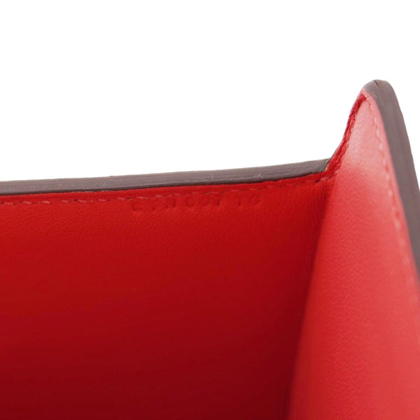 HERMES Cinhetic Boxy Leather Top Handle Shoulder Bag Pink