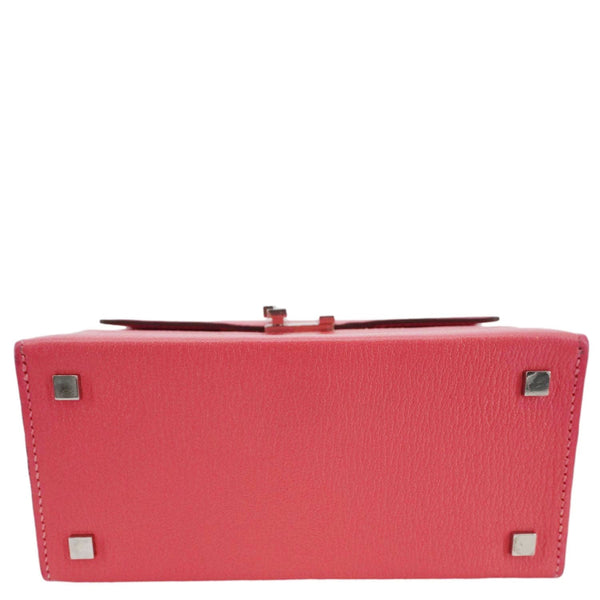 HERMES Cinhetic Boxy Leather Top Handle Shoulder Bag Pink