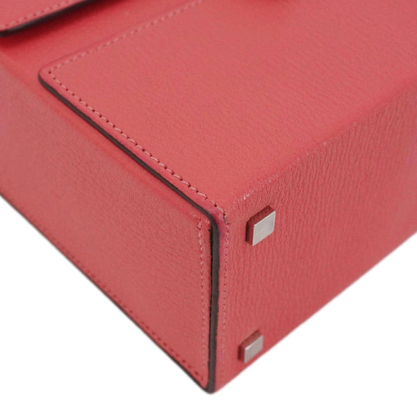 HERMES Cinhetic Boxy Leather Top Handle Shoulder Bag Pink
