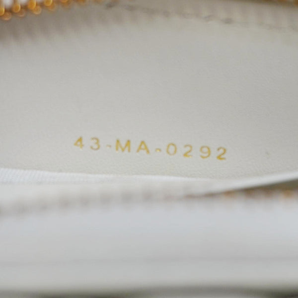 CHRISTIAN DIOR Caro Supple Cannage Calfskin Leather Chain Shoulder Bag Ivory