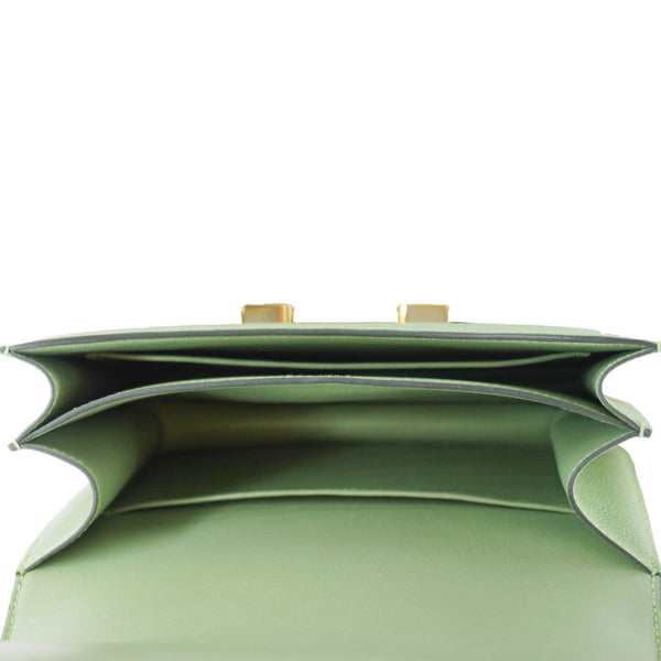 HERMES Constance 18 Epsom Leather Crossbody Bag Green