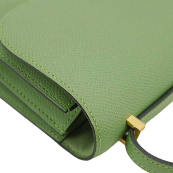 HERMES Constance 18 Epsom Leather Crossbody Bag Green