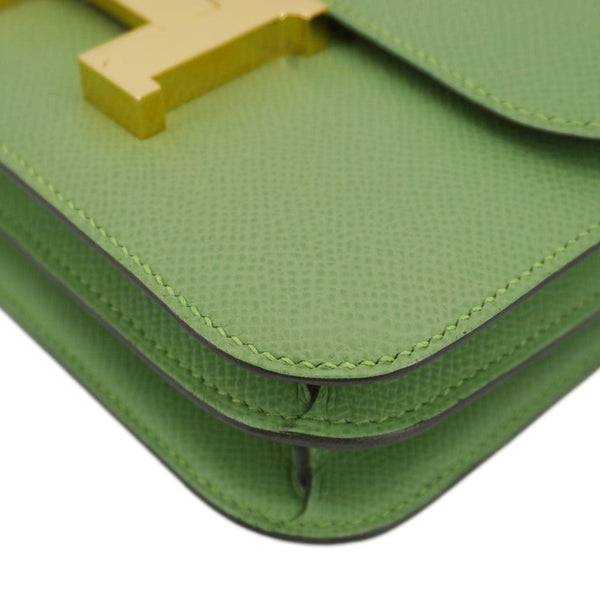 HERMES Constance 18 Epsom Leather Crossbody Bag Green