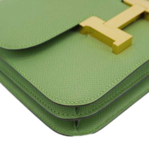 HERMES Constance 18 Epsom Leather Crossbody Bag Green