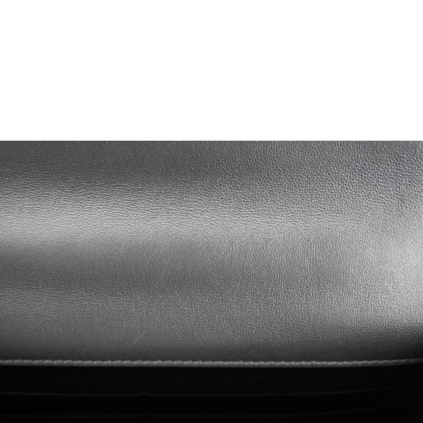 CHANEL Rainbow Woven WOC Calfskin Leather Top Handle Bag Metallic Silver