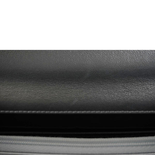 CHANEL Rainbow Woven WOC Calfskin Leather Top Handle Bag Metallic Silver