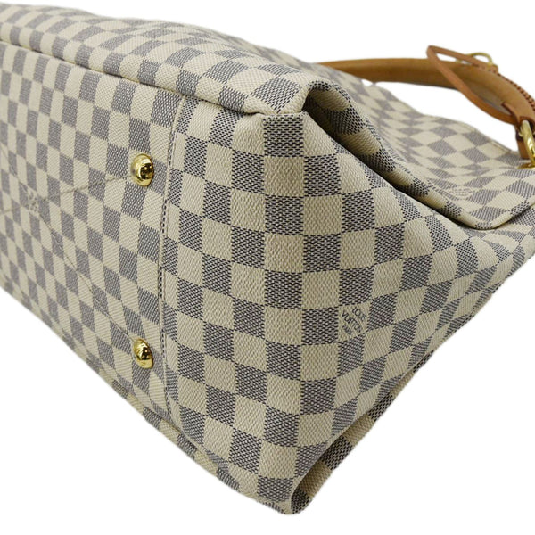 LOUIS VUITTON Artsy MM Damier Azur Hobo Bag White
