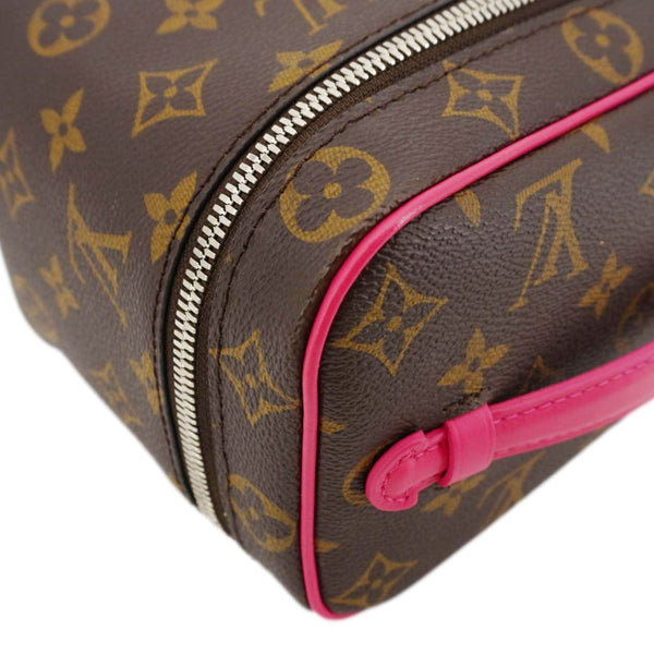 LOUIS VUITTON Nice Mini Monogram Macassar Canvas Toiletry Pouch Pondichery Pink