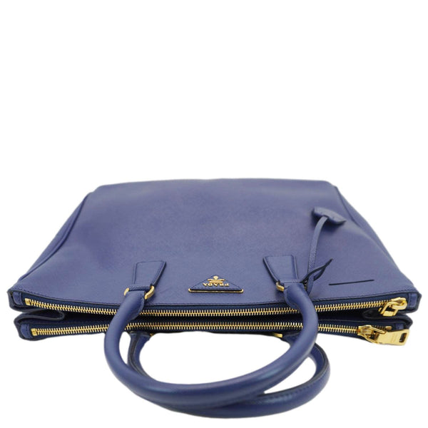 PRADA Galleria Double-Zip Large Saffiano Lux Leather Tote Bag Blue