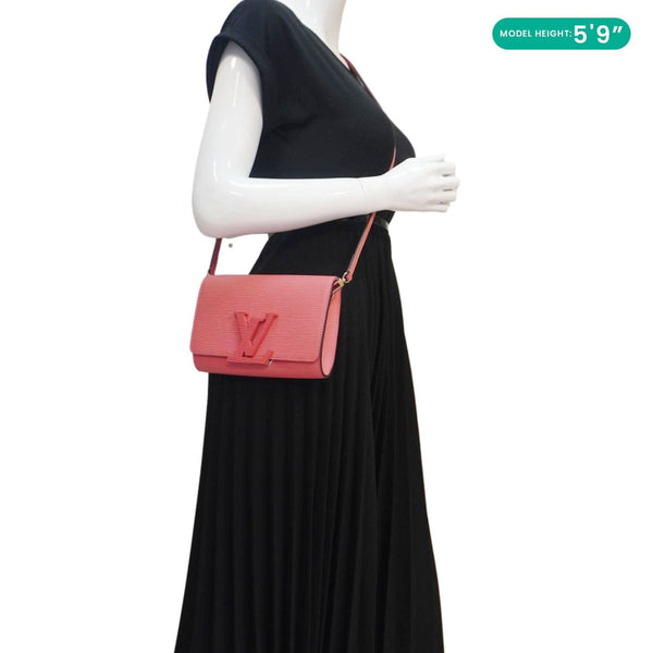 LOUIS VUITTON Louise PM Epi Leather Crossbody Bag Coral
