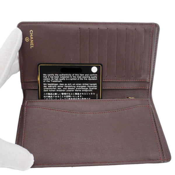 CHANEL Flap Quilted Leather Wallet Black