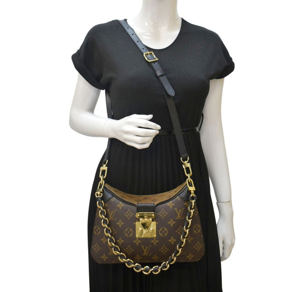 LOUIS VUITTON Twinny Monogram Canvas Shoulder Bag Brown