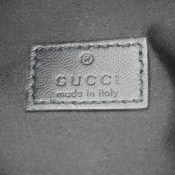 GUCCI Horsebit Slim Small GG Monogram Denim Hobo Shoulder Bag Black 774719