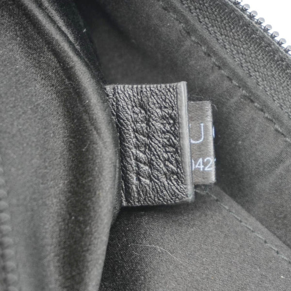 GUCCI Horsebit Slim Small GG Monogram Denim Hobo Shoulder Bag Black 774719