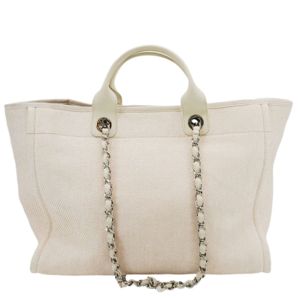 CHANEL Deauville Large Raffia Mixed Fibers Tote Bag Cream