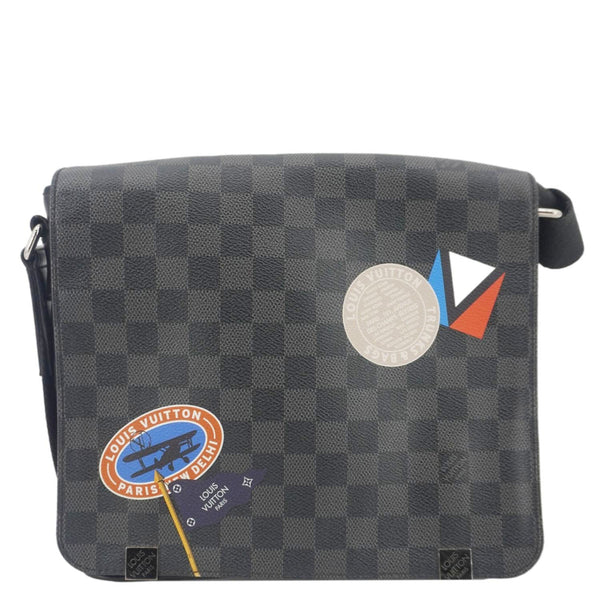 LOUIS VUITTON District PM Messenger Damier Graphite Messenger Bag Black