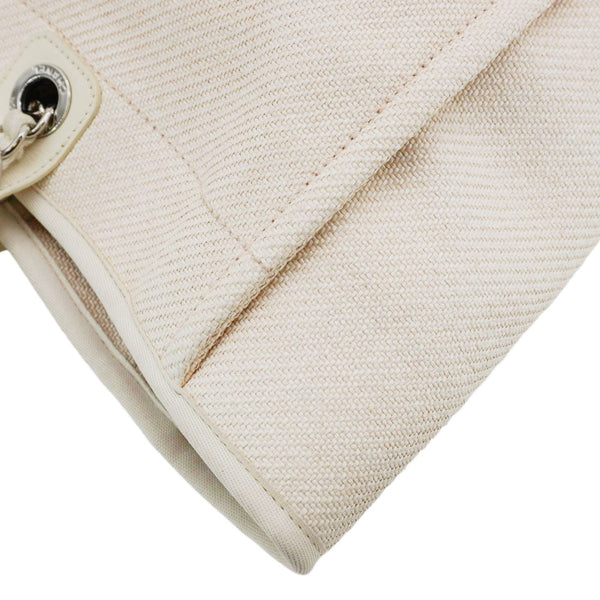 CHANEL Deauville Large Raffia Mixed Fibers Tote Bag Cream