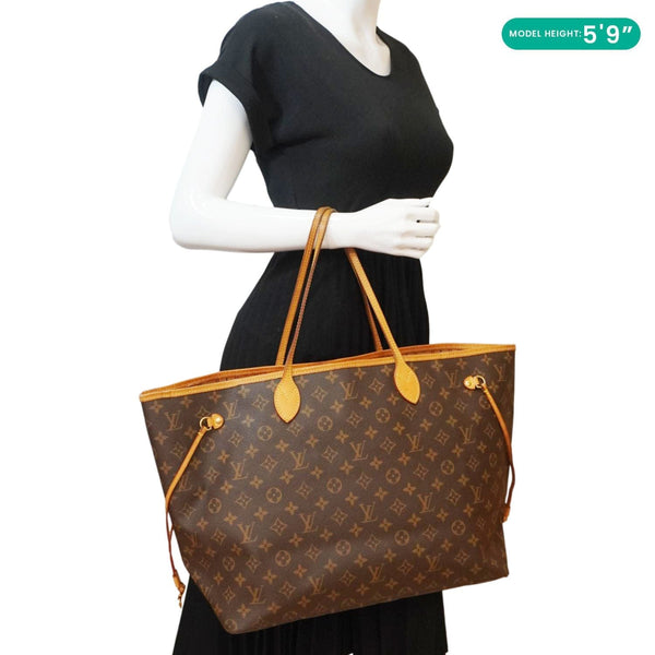 LOUIS VUITTON Neverfull GM Monogram Canvas Tote Bag Brown
