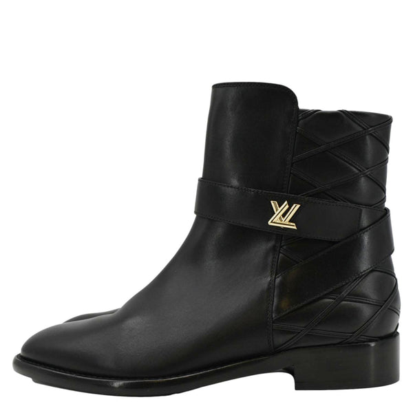 LOUIS VUITTON Westside Leather Ankle Boot Black 41