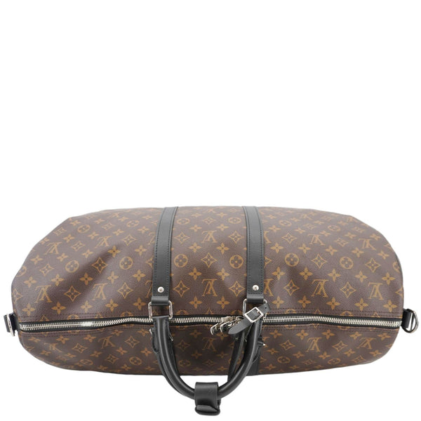 LOUIS VUITTON Keepall Bandouliere 55 Monogram Canvas Travel Bag Black