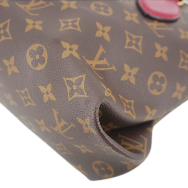 LOUIS VUITTON Flower Zipped PM Monogram Canvas Tote Bag Lie De Vin