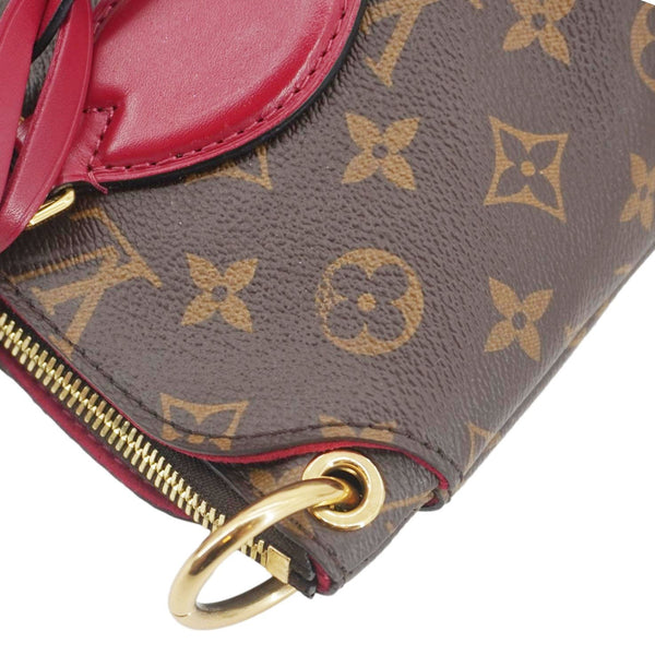LOUIS VUITTON Flower Zipped PM Monogram Canvas Tote Bag Lie De Vin