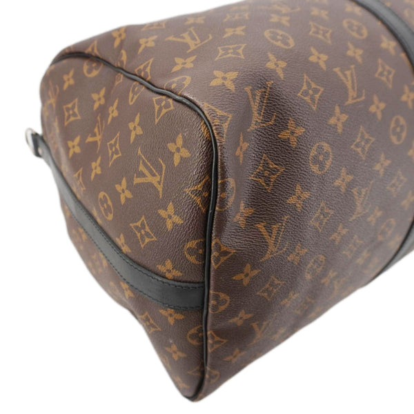LOUIS VUITTON Keepall Bandouliere 55 Monogram Canvas Travel Bag Black