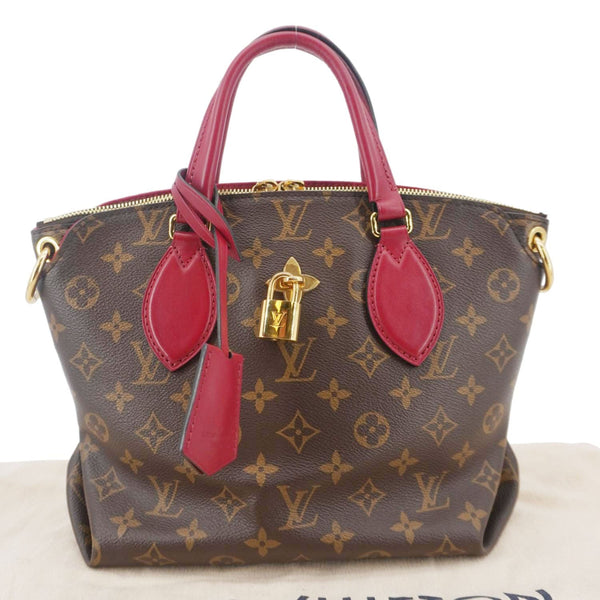 LOUIS VUITTON Flower Zipped PM Monogram Canvas Tote Bag Lie De Vin