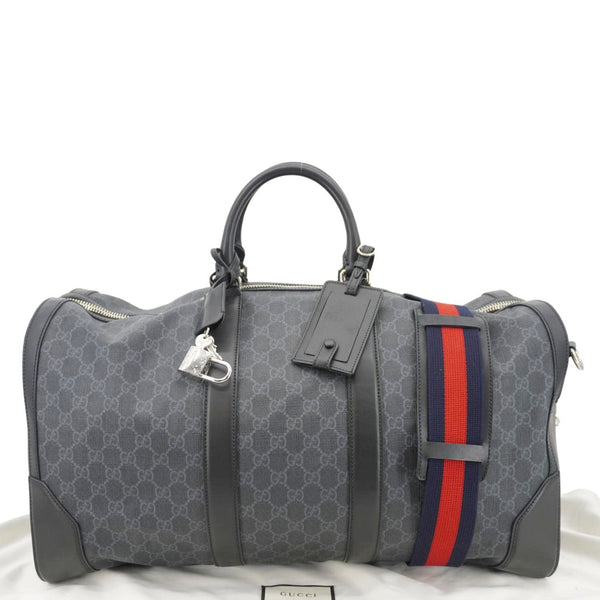GUCCI Carry-On Large Soft GG Supreme Canvas Duffle Bag Black 478323