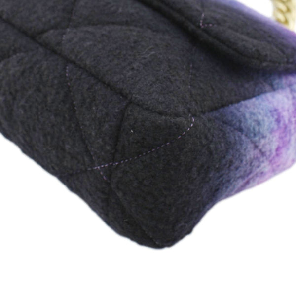 CHANEL 19 Flap Large Quilted Mixed Tweed Shoulder Bag Purple