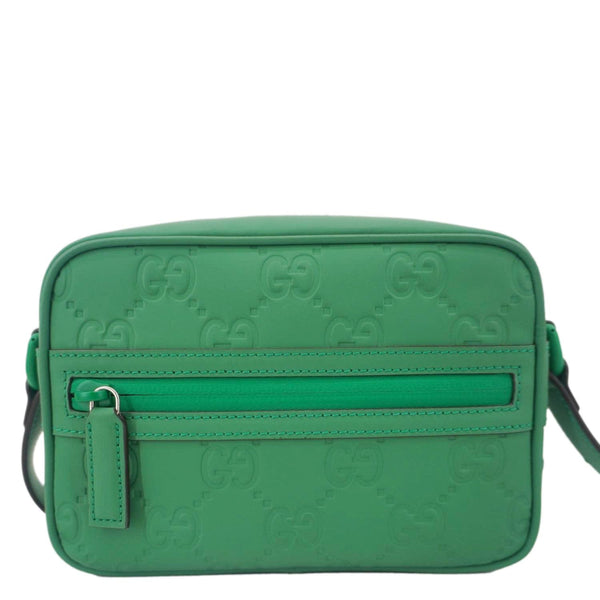 GUCCI GG Rubber-effect Leather Crossbody Bag Green 771321