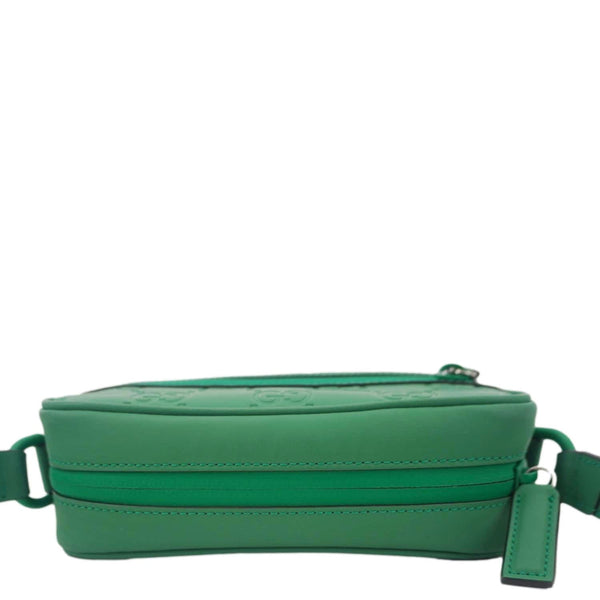 GUCCI GG Rubber-effect Leather Crossbody Bag Green 771321
