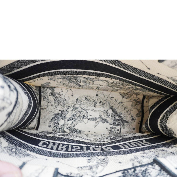 CHRISTIAN DIOR Book Zodiac Embroidery Canvas Tote Bag Latte