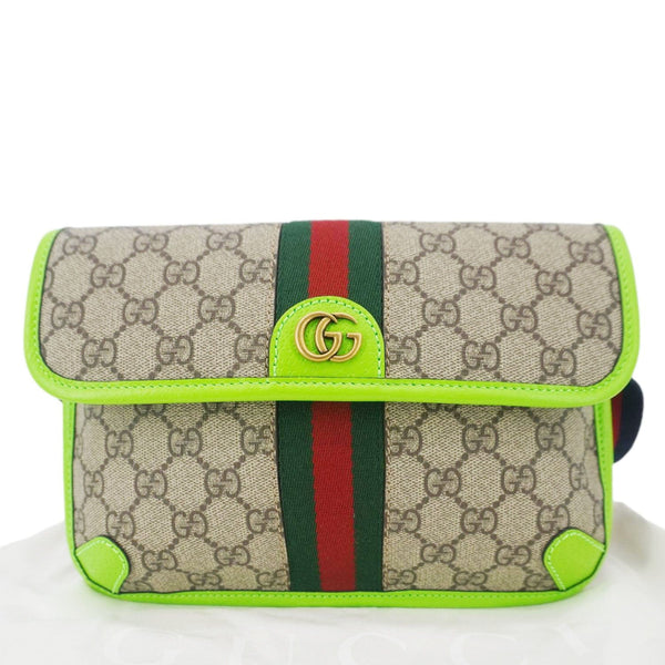 GUCCI Ophidia GG Supreme Canvas Web Belt Bag Neon Green 752597