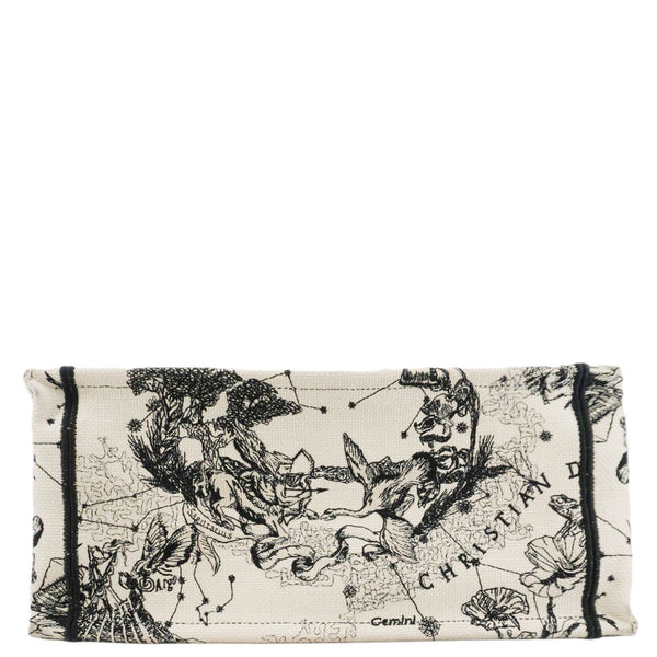 CHRISTIAN DIOR Book Zodiac Embroidery Canvas Tote Bag Latte