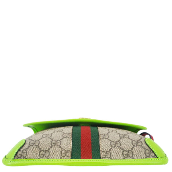 GUCCI Ophidia GG Supreme Canvas Web Belt Bag Neon Green 752597
