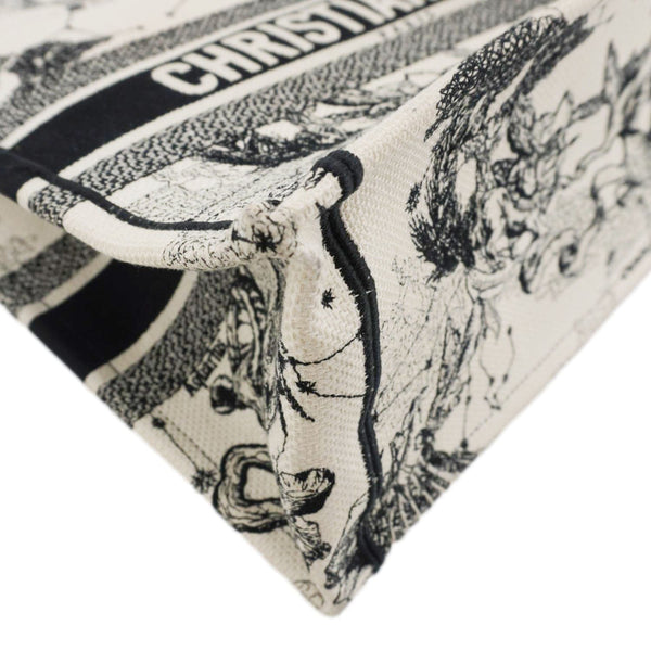 CHRISTIAN DIOR Book Zodiac Embroidery Canvas Tote Bag Latte