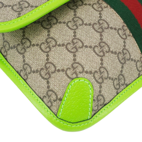 GUCCI Ophidia GG Supreme Canvas Web Belt Bag Neon Green 752597