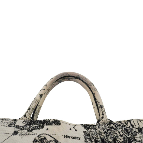 CHRISTIAN DIOR Book Zodiac Embroidery Canvas Tote Bag Latte