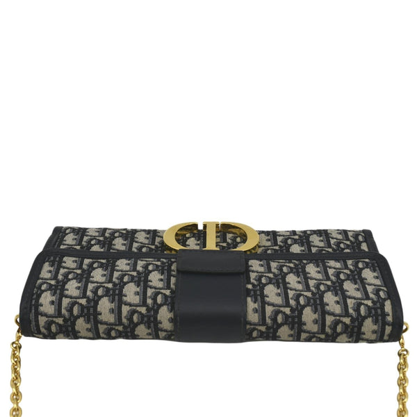 CHRISTIAN DIOR 30 Montaigne Oblique Jacquard Crossbody Clutch Blue