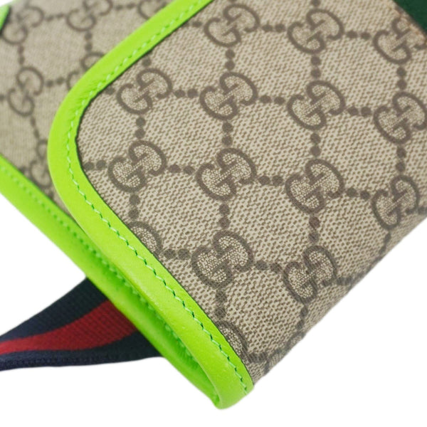 GUCCI Ophidia GG Supreme Canvas Web Belt Bag Neon Green 752597