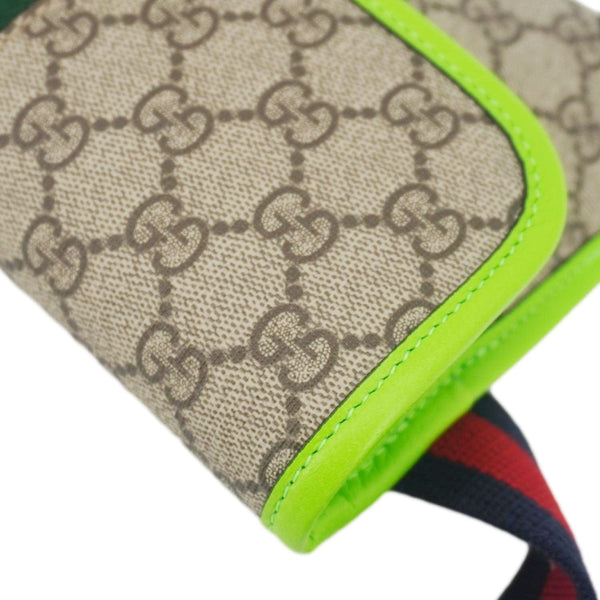 GUCCI Ophidia GG Supreme Canvas Web Belt Bag Neon Green 752597