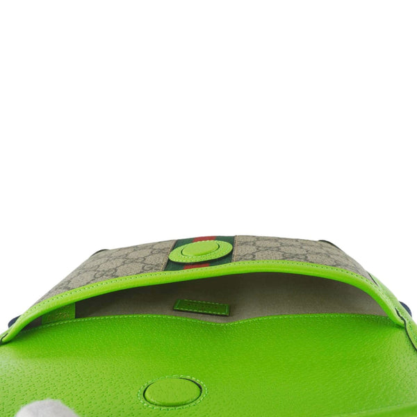 GUCCI Ophidia GG Supreme Canvas Web Belt Bag Neon Green 752597