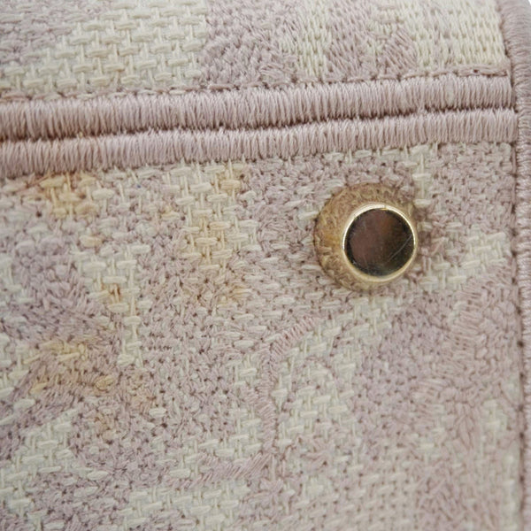 CHRISTIAN DIOR Lady Dior D-Lite Embroidered Canvas Shoulder Bag Beige
