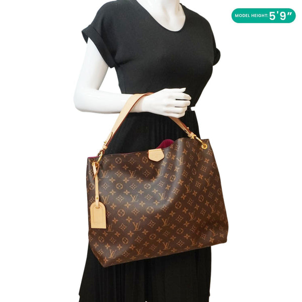 LOUIS VUITTON Graceful MM Monogram Canvas Shoulder Bag Brown