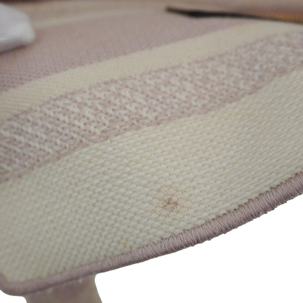 CHRISTIAN DIOR Lady Dior D-Lite Embroidered Canvas Shoulder Bag Beige