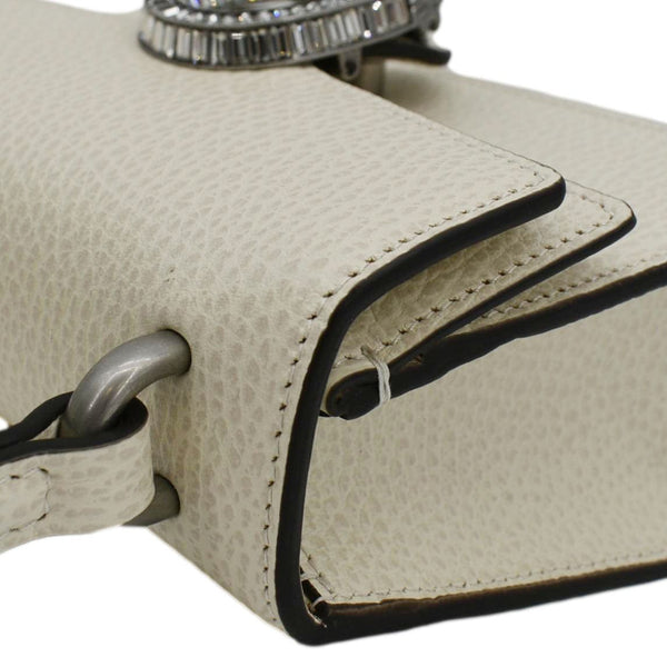 GUCCI Dionysus Mini Leather Top Handle Shoulder Bag Off White 752029