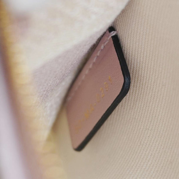 CHRISTIAN DIOR Lady Dior D-Lite Embroidered Canvas Shoulder Bag Beige